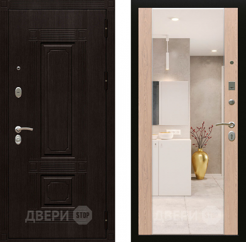 Входная металлическая Дверь Райтвер Мадрид с зеркалом в Егорьевске