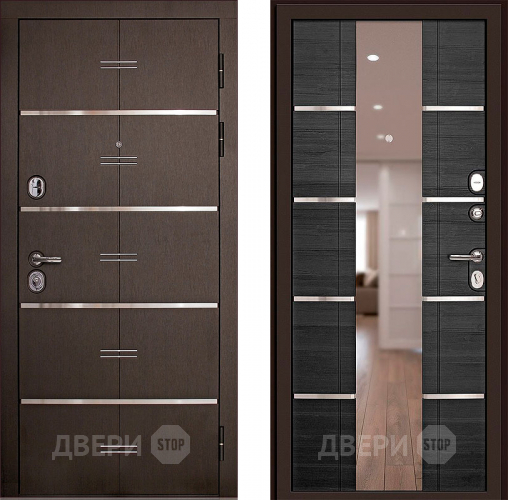 Входная металлическая Дверь (Дверной Континент) Савона с зеркалом Венге в Егорьевске