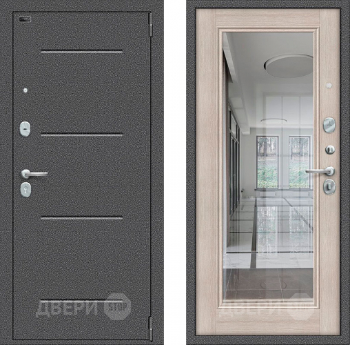 Входная металлическая Дверь Bravo Porta S-2 104/П61 с зеркалом Капучино в Егорьевске