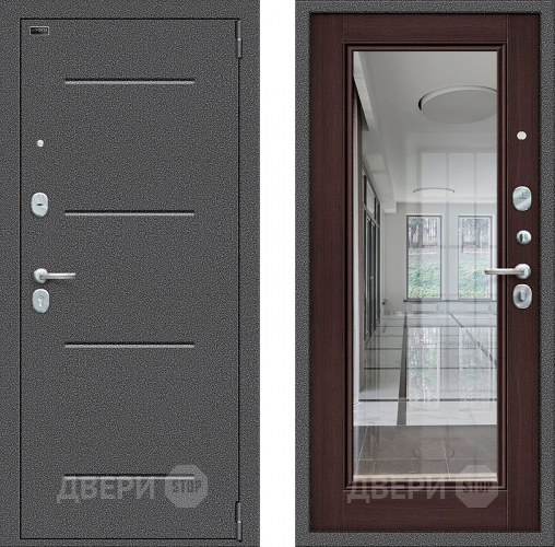 Входная металлическая Дверь Bravo Porta S-2 104/П61 с зеркалом венге в Егорьевске
