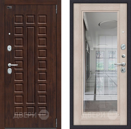 Входная металлическая Дверь Bravo Porta S-3 51/П61 с зеркалом Капучино в Егорьевске