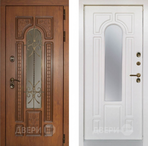 Дверь Заводская Лацио Термо Орех золотой/ Вайт (с терморазрывом) в Егорьевске