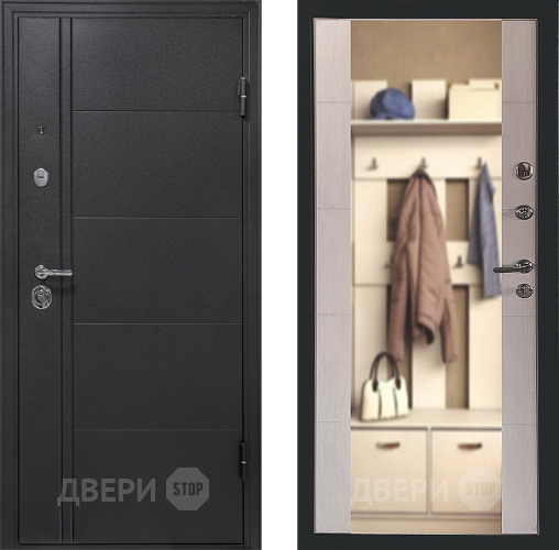 Входная металлическая Дверь Форпост Эверест Зеркало Беленый дуб в Егорьевске