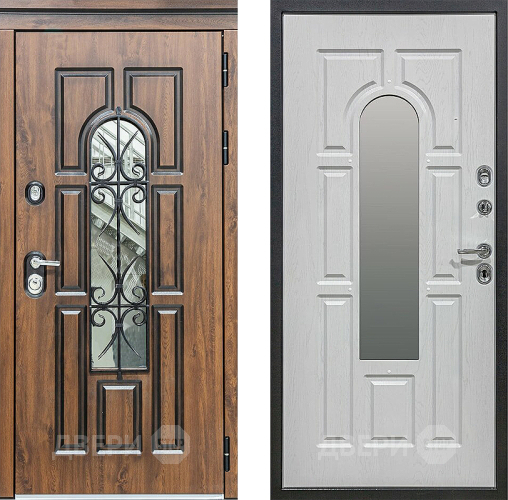 Входная металлическая Дверь Сударь МХ-32 Винорит Альберо Браш с Ковкой и окном в Егорьевске