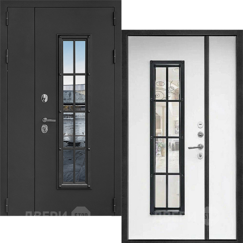 Входная металлическая Дверь Дверной Континент Тичино Двустворчатая Серая в Егорьевске