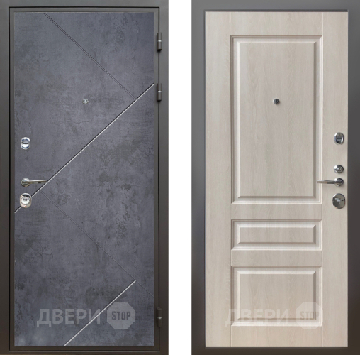 Входная металлическая Дверь Шелтер (SHELTER) Комфорт Бетон урбан индиго 3 Дуб филадельфия крем в Егорьевске