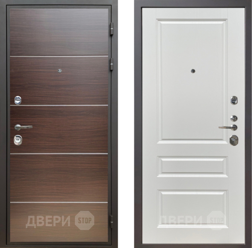 Входная металлическая Дверь Шелтер (SHELTER) Комфорт Венге структурный горизонт 1 Белый ясень в Егорьевске