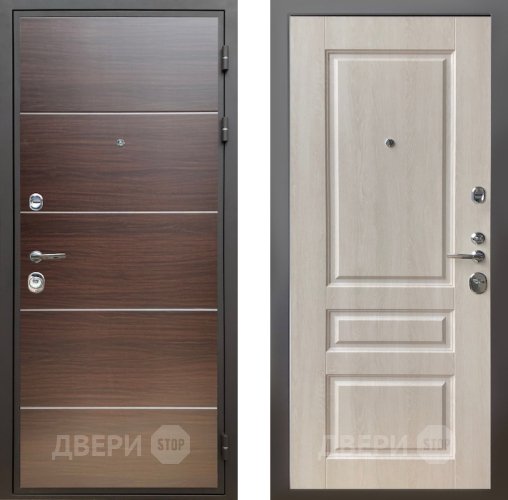 Входная металлическая Дверь Шелтер (SHELTER) Комфорт Венге структурный горизонт 3 Дуб филадельфия крем в Егорьевске