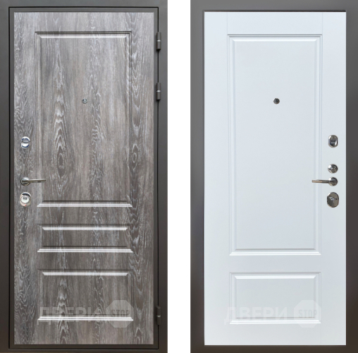 Входная металлическая Дверь Шелтер (SHELTER) Комфорт Дуб шале серебро 4 Белый матовый в Егорьевске