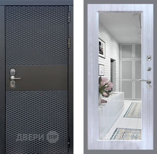 Входная металлическая Дверь Стоп БЛЭК CISA Зеркало Сандал белый в Егорьевске