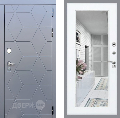 Дверь Стоп КОСМО Зеркало Силк Сноу в Егорьевске