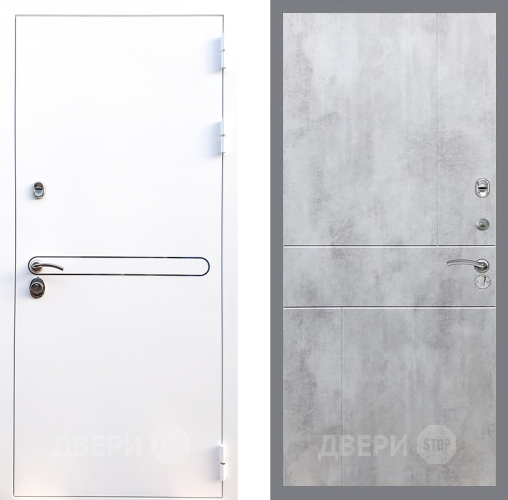 Входная металлическая Дверь Стоп Лайн Вайт ФЛ-290 Бетон светлый в Егорьевске