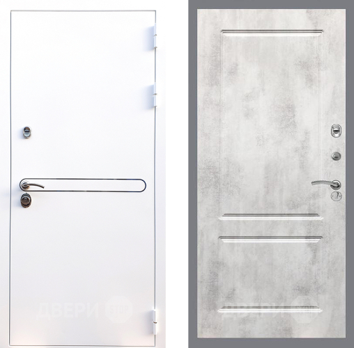 Входная металлическая Дверь Стоп Лайн Вайт ФЛ-117 Бетон светлый в Егорьевске