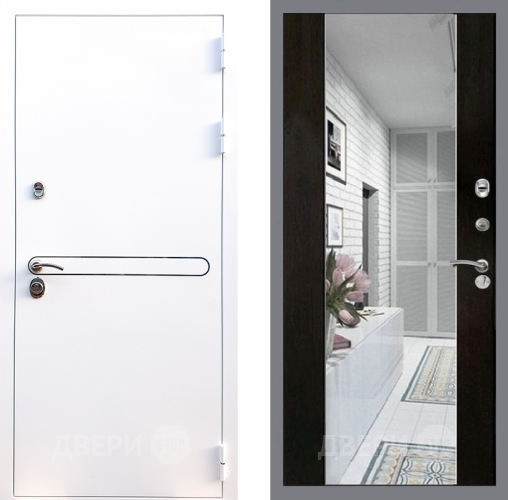 Входная металлическая Дверь Стоп Лайн Вайт Зеркало СБ-16 Венге в Егорьевске