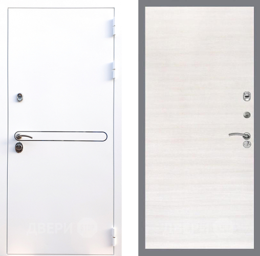 Входная металлическая Дверь Стоп Лайн Вайт Гладкая Акация светлая в Егорьевске