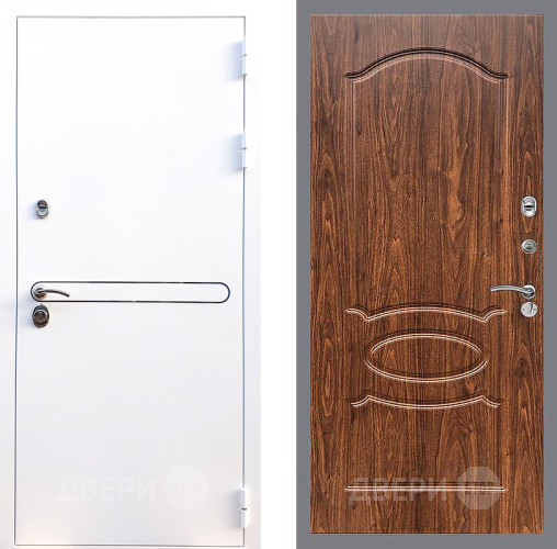 Входная металлическая Дверь Стоп Лайн Вайт ФЛ-128 орех тисненый в Егорьевске