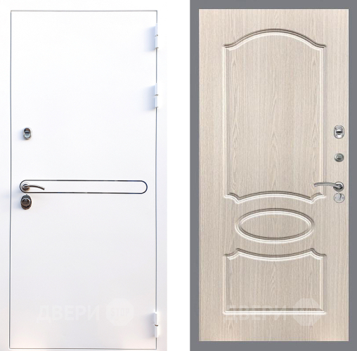 Входная металлическая Дверь Стоп Лайн Вайт ФЛ-128 Беленый дуб в Егорьевске