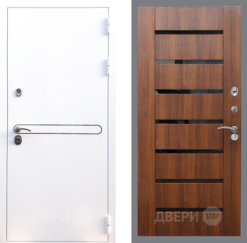 Входная металлическая Дверь Стоп Лайн Вайт СБ-14 Орех бренди в Егорьевске