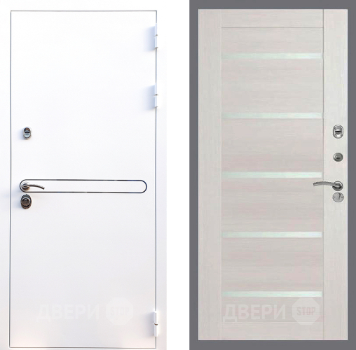 Входная металлическая Дверь Стоп Лайн Вайт СБ-14 Лиственница беж в Егорьевске