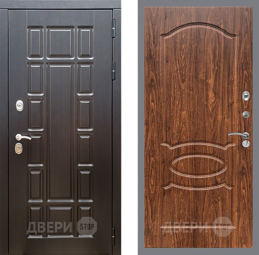 Входная металлическая Дверь Стоп НЬЮ ЙОРК ФЛ-128 орех тисненый в Егорьевске