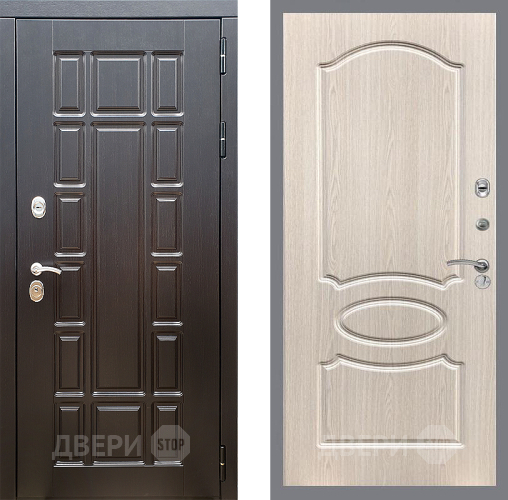 Входная металлическая Дверь Стоп НЬЮ ЙОРК ФЛ-128 Беленый дуб в Егорьевске