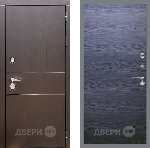 Входная металлическая Дверь Стоп УРБАН Гладкая Дуб тангенальный черный в Егорьевске