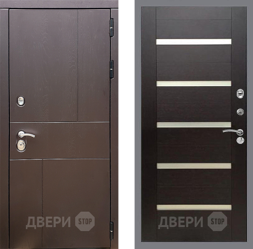Входная металлическая Дверь Стоп УРБАН СБ-14 венге поперечный в Егорьевске