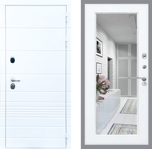 Дверь Стоп ТРЕНДО Зеркало Силк Сноу в Егорьевске