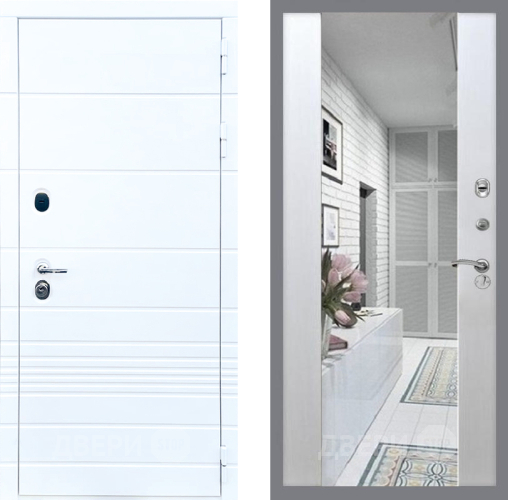 Входная металлическая Дверь Стоп ТРЕНДО Зеркало СБ-16 Лиственница беж в Егорьевске