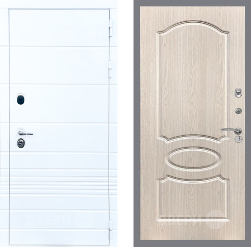 Входная металлическая Дверь Стоп ТРЕНДО ФЛ-128 Беленый дуб в Егорьевске