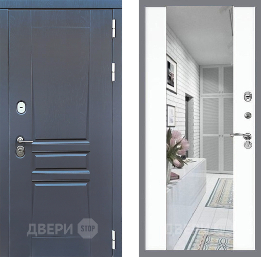 Входная металлическая Дверь Стоп ПЛАТИНУМ Зеркало СБ-16 Силк Сноу в Егорьевске