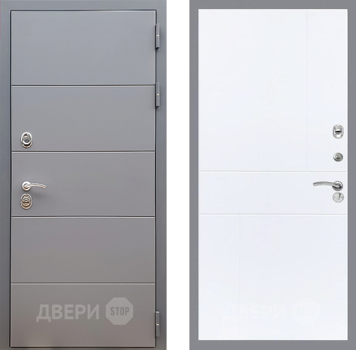 Входная металлическая Дверь Стоп АРТ ГРАФИТ ФЛ-290 Силк Сноу в Егорьевске
