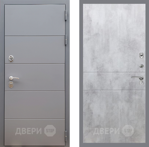 Входная металлическая Дверь Стоп АРТ ГРАФИТ ФЛ-290 Бетон светлый в Егорьевске