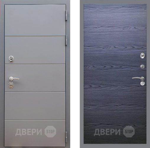 Входная металлическая Дверь Стоп АРТ ГРАФИТ Гладкая Дуб тангенальный черный в Егорьевске