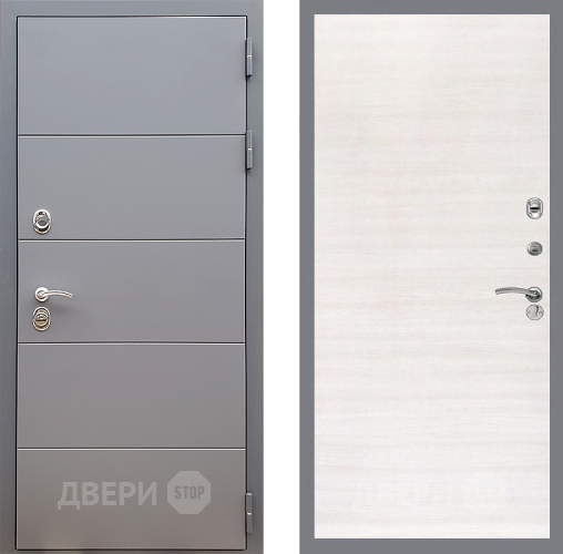 Входная металлическая Дверь Стоп АРТ ГРАФИТ Гладкая Акация светлая в Егорьевске