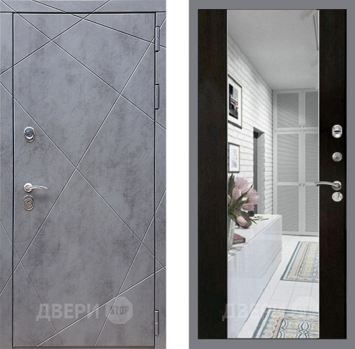 Входная металлическая Дверь Стоп Лучи Зеркало СБ-16 Венге в Егорьевске