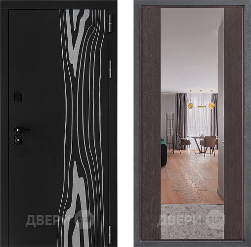Входная металлическая Дверь Дверной континент ДК-12 ФЛЗ-1 Зеркало Венге в Егорьевске