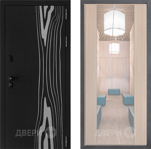 Входная металлическая Дверь Дверной континент ДК-12 ФЛЗ-1 Зеркало Капучино в Егорьевске