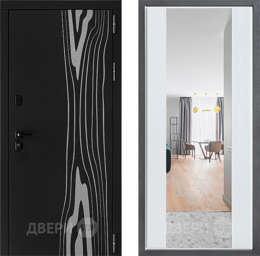 Дверь Дверной континент ДК-12 ФЛЗ-1 Зеркало Белое дерево в Егорьевске