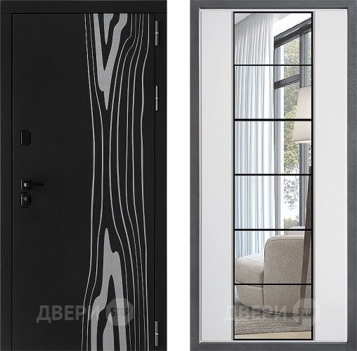 Входная металлическая Дверь Дверной континент ДК-12 ФЛЗ-2 Зеркало Белый софт в Егорьевске