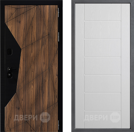 Входная металлическая Дверь Дверной континент ДК-11 ФЛ-Лайн Белое дерево в Егорьевске