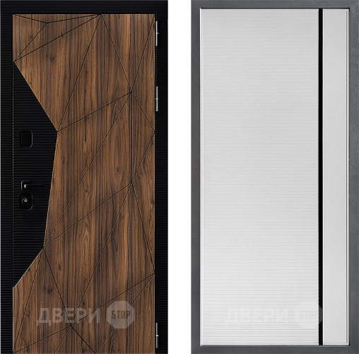 Входная металлическая Дверь Дверной континент ДК-11 ФЛ-757 Черное Стекло Софт милк в Егорьевске