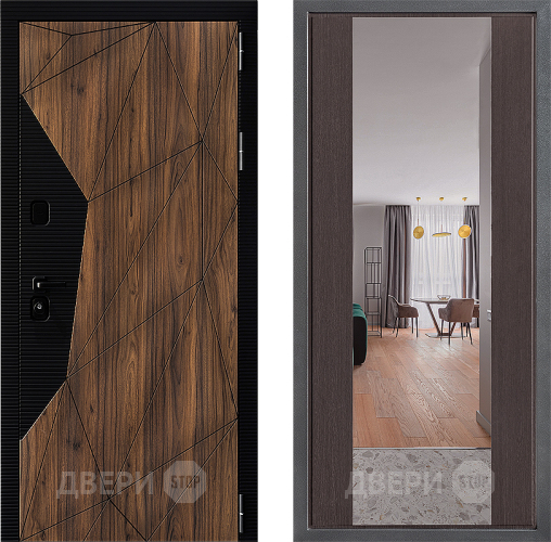 Входная металлическая Дверь Дверной континент ДК-11 ФЛЗ-1 Зеркало Венге в Егорьевске