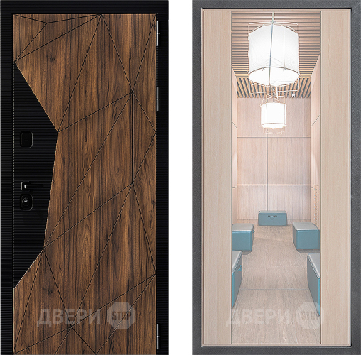 Входная металлическая Дверь Дверной континент ДК-11 ФЛЗ-1 Зеркало Капучино в Егорьевске