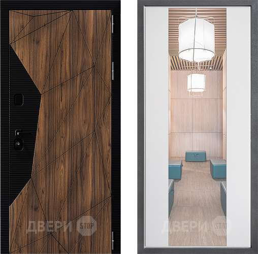 Входная металлическая Дверь Дверной континент ДК-11 ФЛЗ-1 Зеркало Белый софт в Егорьевске