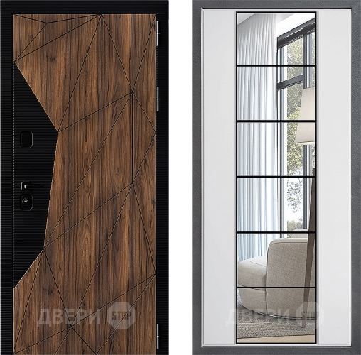 Входная металлическая Дверь Дверной континент ДК-11 ФЛЗ-2 Зеркало Белый софт в Егорьевске