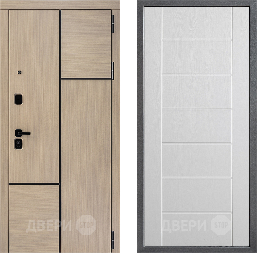 Входная металлическая Дверь Дверной континент ДК-14 ФЛ-Лайн Белое дерево в Егорьевске