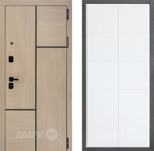 Входная металлическая Дверь Дверной континент ДК-14 ФЛ-Кватро Белое дерево в Егорьевске