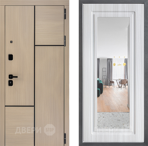 Дверь Дверной континент ДК-14 ФЛЗ Зеркало Сандал белый в Егорьевске