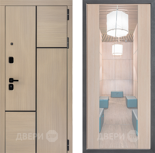 Входная металлическая Дверь Дверной континент ДК-14 ФЛЗ-1 Зеркало Капучино в Егорьевске